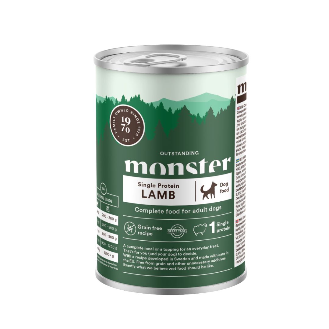 Monster vieno baltymo šlapias maistas šunims su ėriena