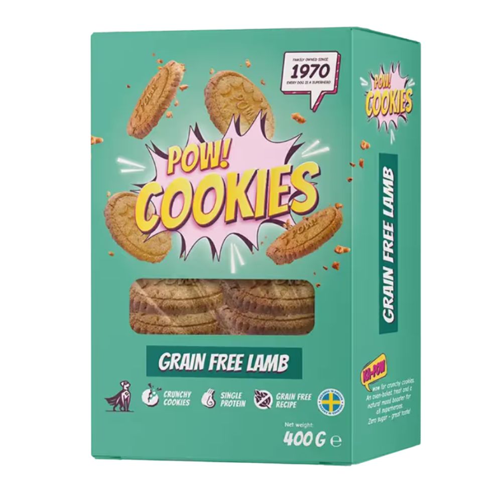 Sausainiai šunims su ėriena, bedrūdžiai Pow! Cookies