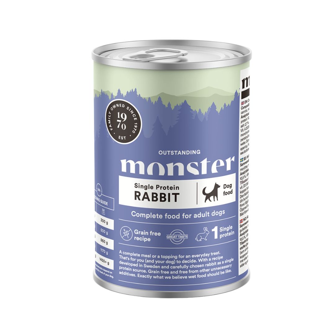 Monster vieno baltymo šlapias maistas šunims su triušiena