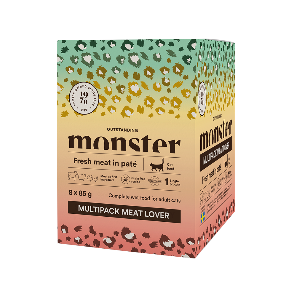 Monster Meat Lover šlapias maistas katėms, 4 skoniai (8 × 85 g)