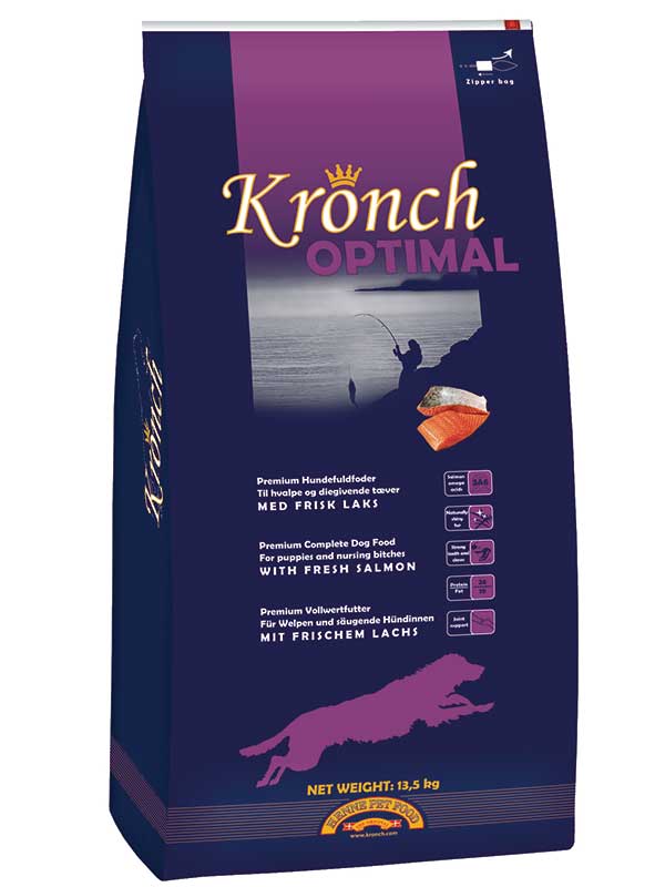 Kronch Optimal Puppy sausas maistas jauniems šuniukams su lašiša