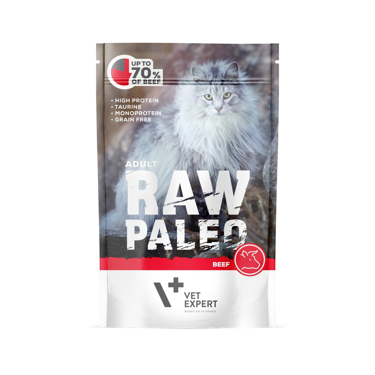 Raw Paleo šlapias maistas katėms su jautiena