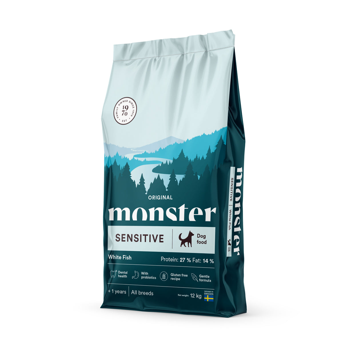 Monster Original Sensitive sausas maistas jautriems šunims su balta žuvimi