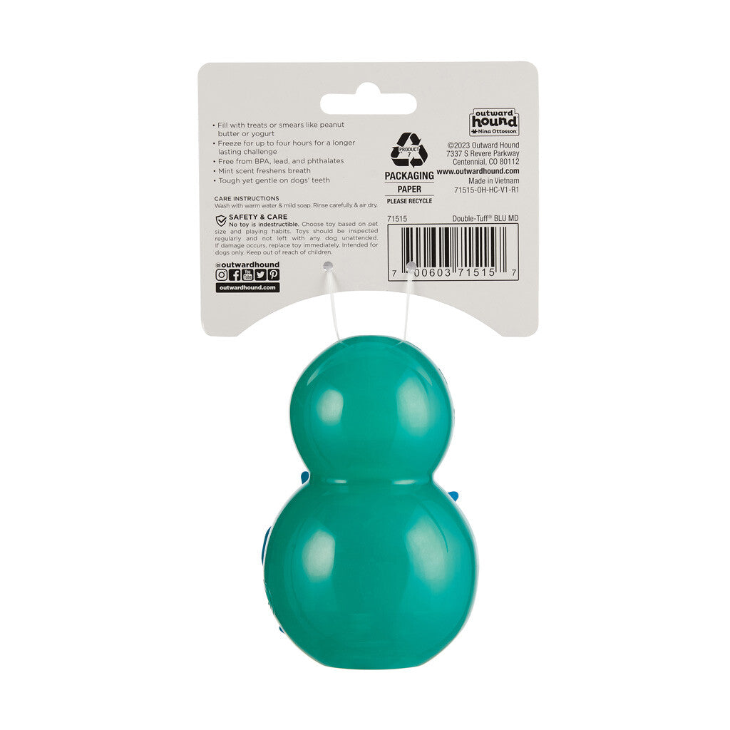 Interaktyvus ir skanėstais užpildomas žaislas šunims "Outward Hound Double-Tuff M Blue"