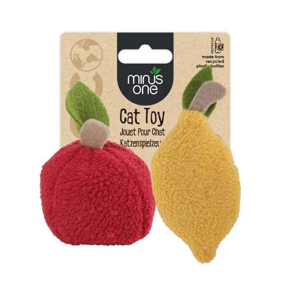 Žaislas "Minus One Fruit Cat Toy Lemon & Apple"