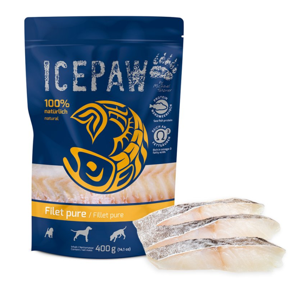Paštetas šunims su menke "Icepaw Fillet Pure"