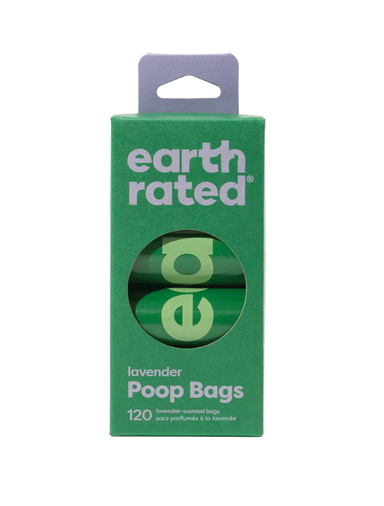 Perdirbto plastiko maišeliai šunų ekskrementams "Earth Rated" (levandų kvapo)