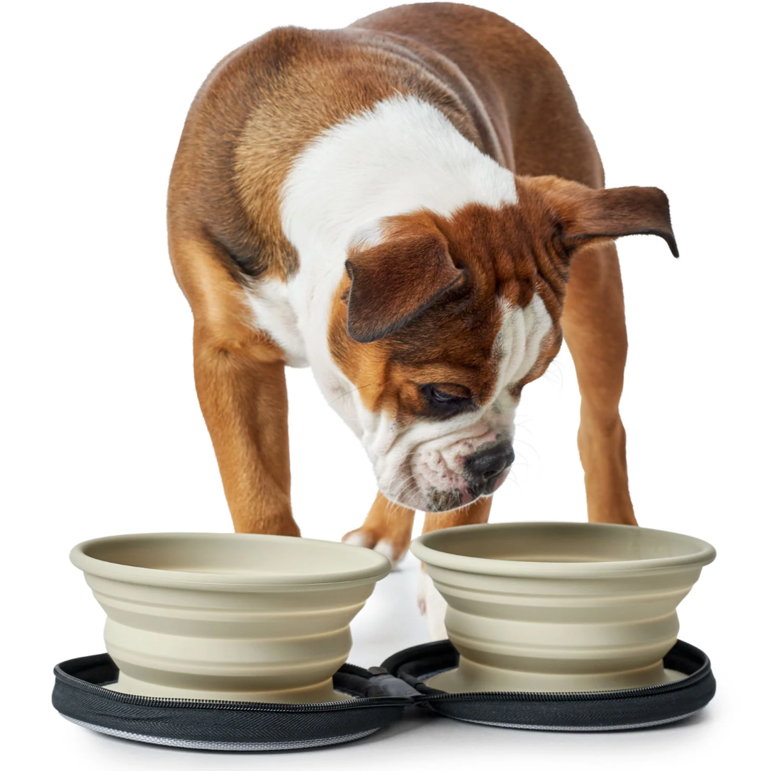 Silikoninis dubenėlis kelionėms su dėklu "Hunter Travel Bowl List with Bag"