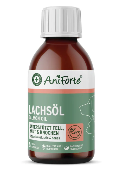 Maisto papildas šunims ir katėms - lašišų aliejus "Aniforte Salmon Oil" 100 ml