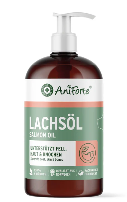 Maisto papildas šunims ir katėms - lašišų aliejus "Aniforte Salmon Oil" 500 ml