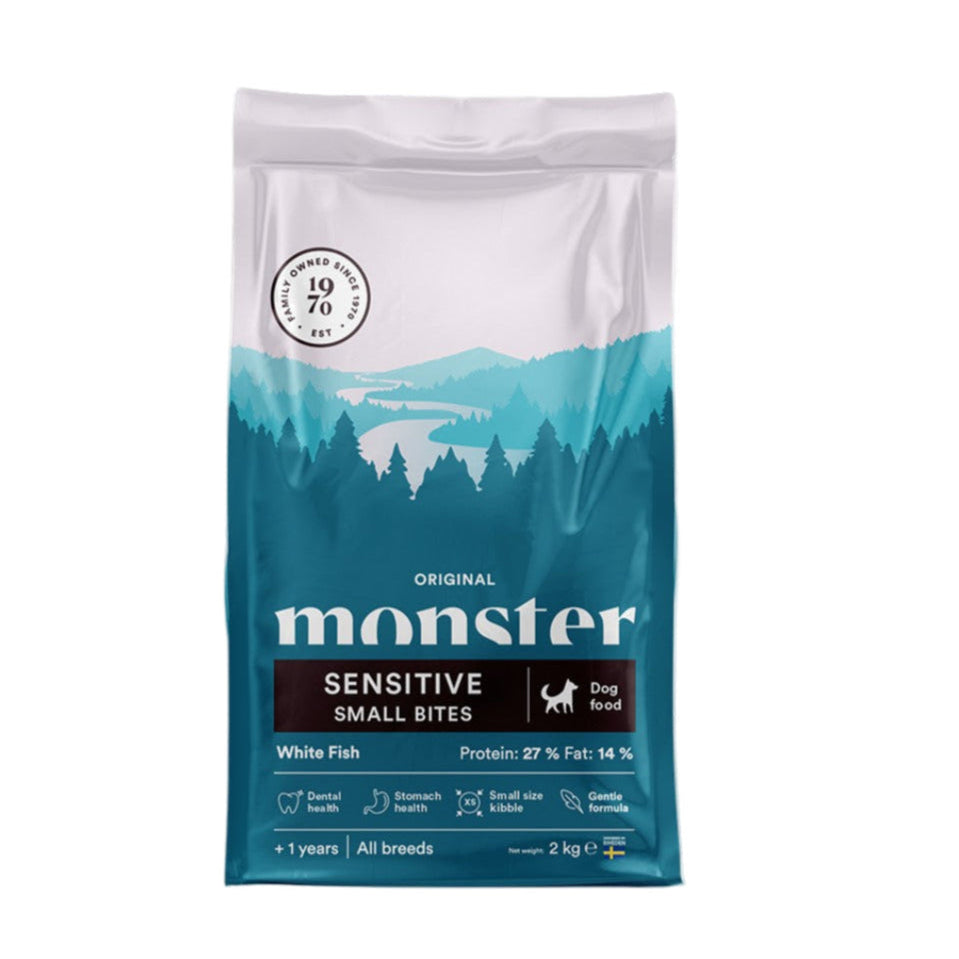 Monster Original Sensitive Small Bites sausas maistas jautriems mažų veislių šunims