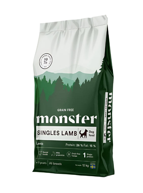 Vieno baltymo sunu maistas MONSTER Singles Lamb