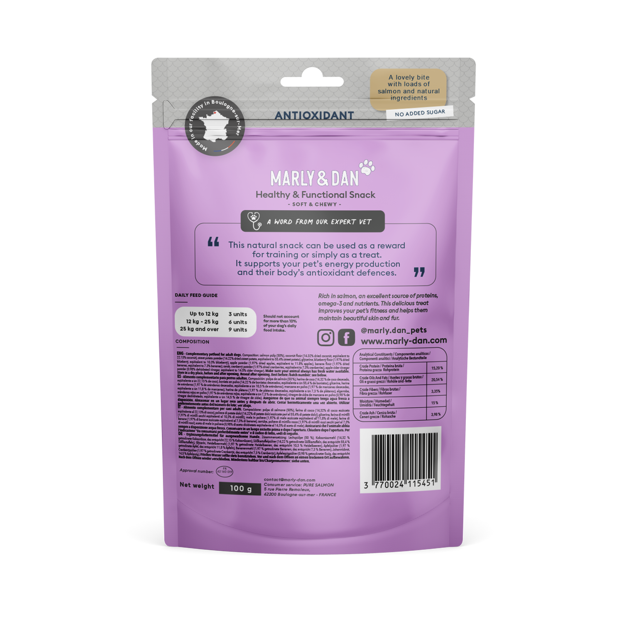 Marly & Dan minkšti skanėstai šunims ANTIOXIDANT