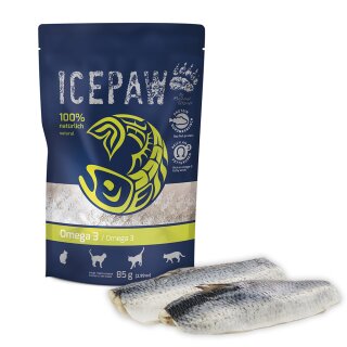 Šlapias maistas katėms su lašiša ir silke "Icepaw Omega 3"