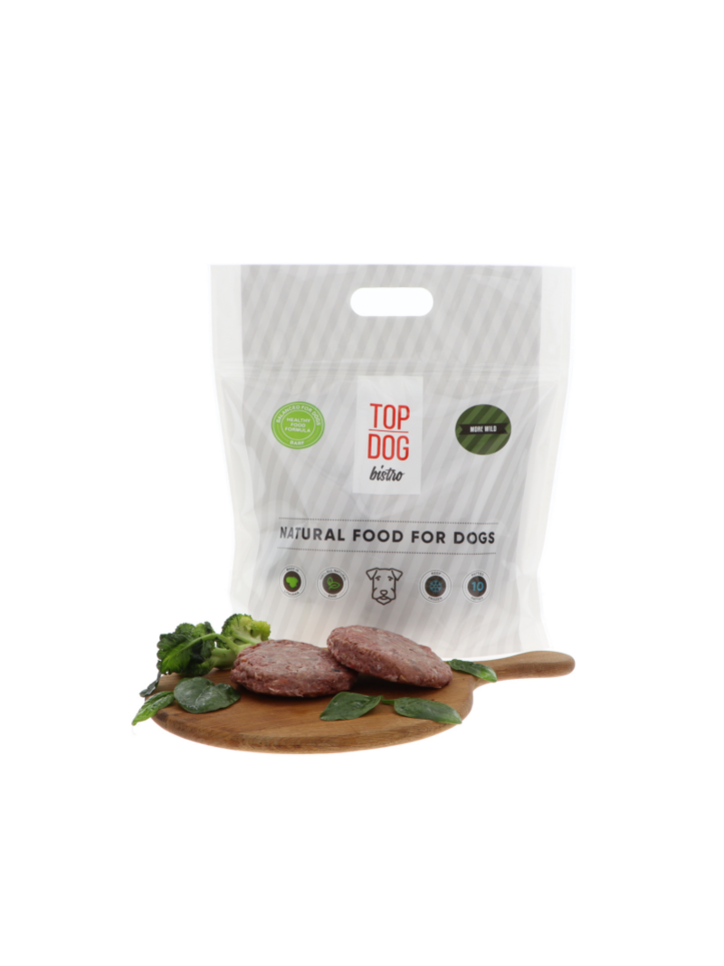 Šaldytas maistas šunims su žvėriena Top Dog Bistro More Wild