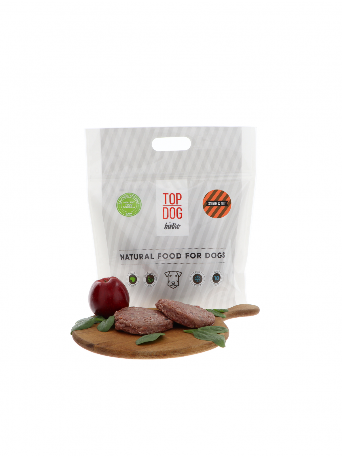 Šaldytas maistas šunims su jautiena Top Dog Bistro More Beef