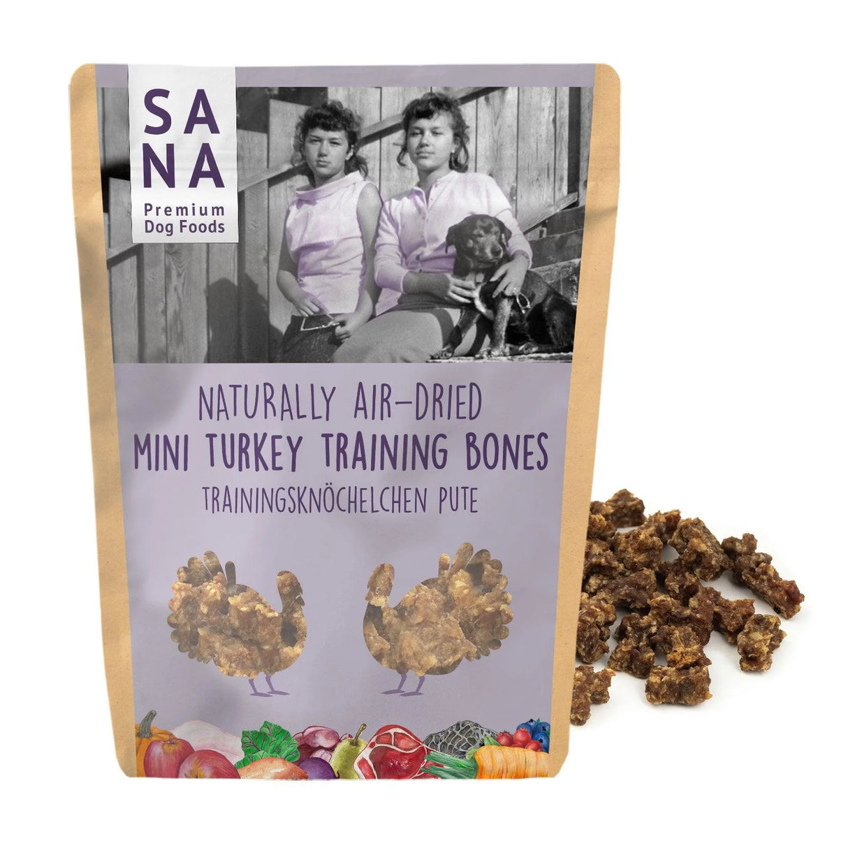 Treniruočių skanėstai šunims mini kauliukai Sana Dog su kalakutiena