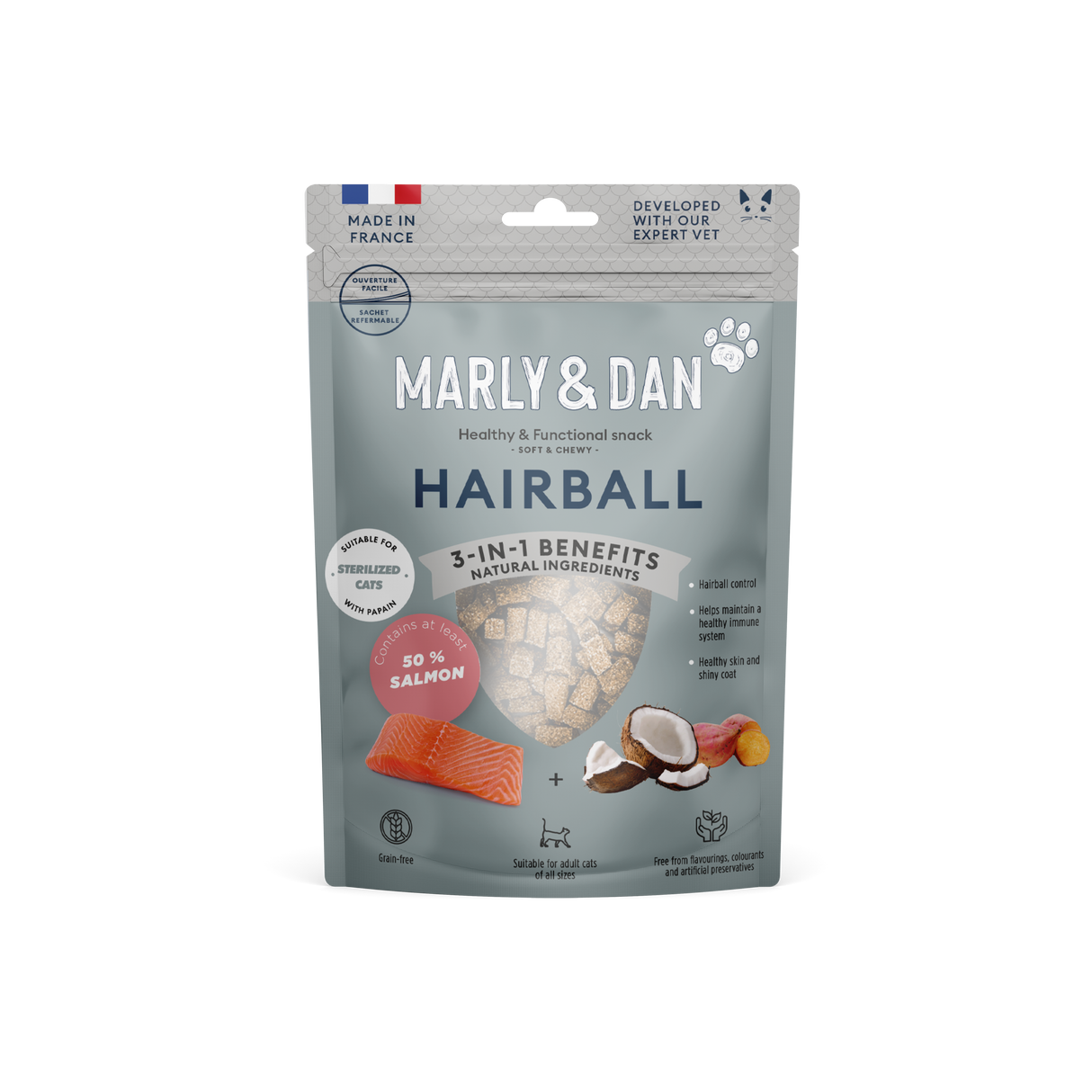 Marly & Dan minkšti skanėstai katėms HAIRBALL