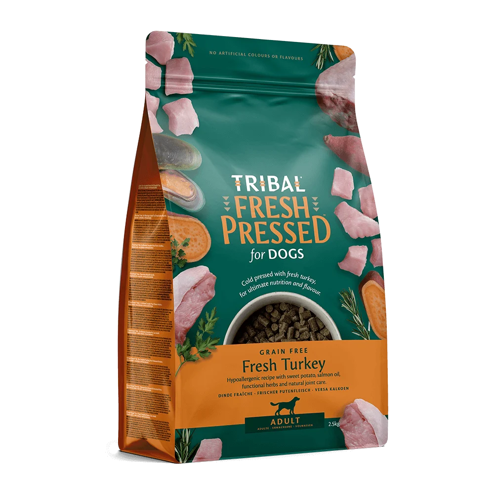 Tribal Fresh Pressed šalto spaudimo sausas maistas suaugusiems šunims su kalakutiena