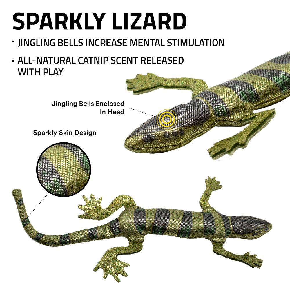Žaislas katėms su katžole "Playology Sparkly Lizard"