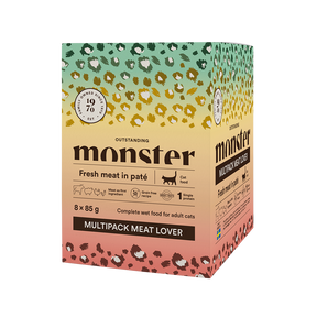 Monster Meat Lover šlapias maistas katėms, 4 skoniai (8 × 85 g)