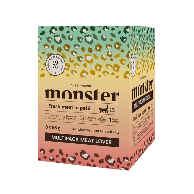 Monster Meat Lover šlapias maistas katėms, 4 skoniai (8 × 85 g)