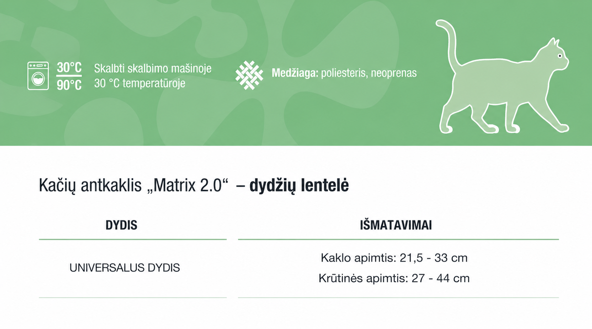 Petnešų ir pavadėlio rinkinys katėms "Max & Molly Matrix 2.0"