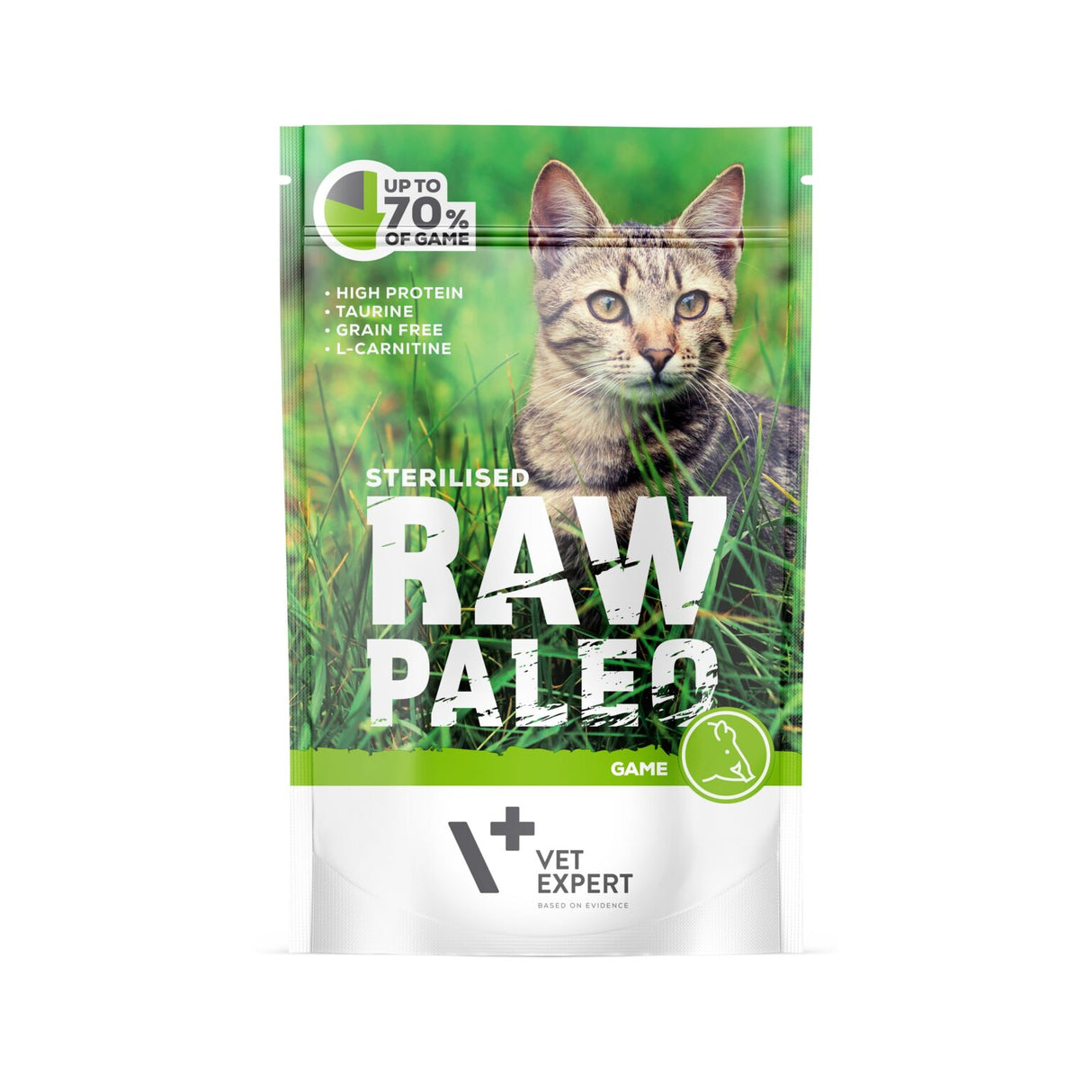 Raw Paleo šlapias maistas sterilizuotoms katėms su žvėriena