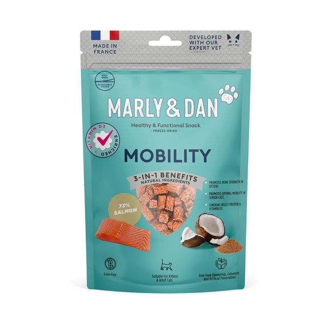 Skanėstai katėms su lašiša ir vabzdžiais sąnariams ir judrumui