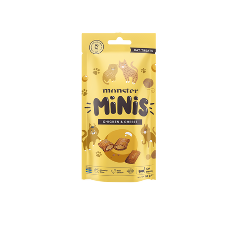 Monster Cat Minis traškūs skanėstai katėms su vištiena ir sūriu