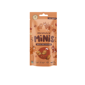 Monster Cat Minis begrūdžiai traškūs skanėstai katėms su vištiena