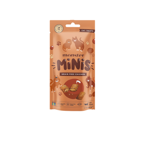 Monster Cat Minis begrūdžiai traškūs skanėstai katėms su vištiena