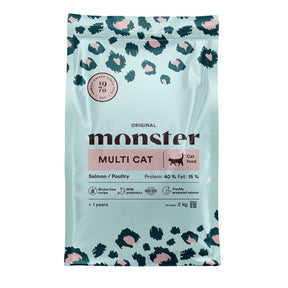 Maistas kelioms katems Monster