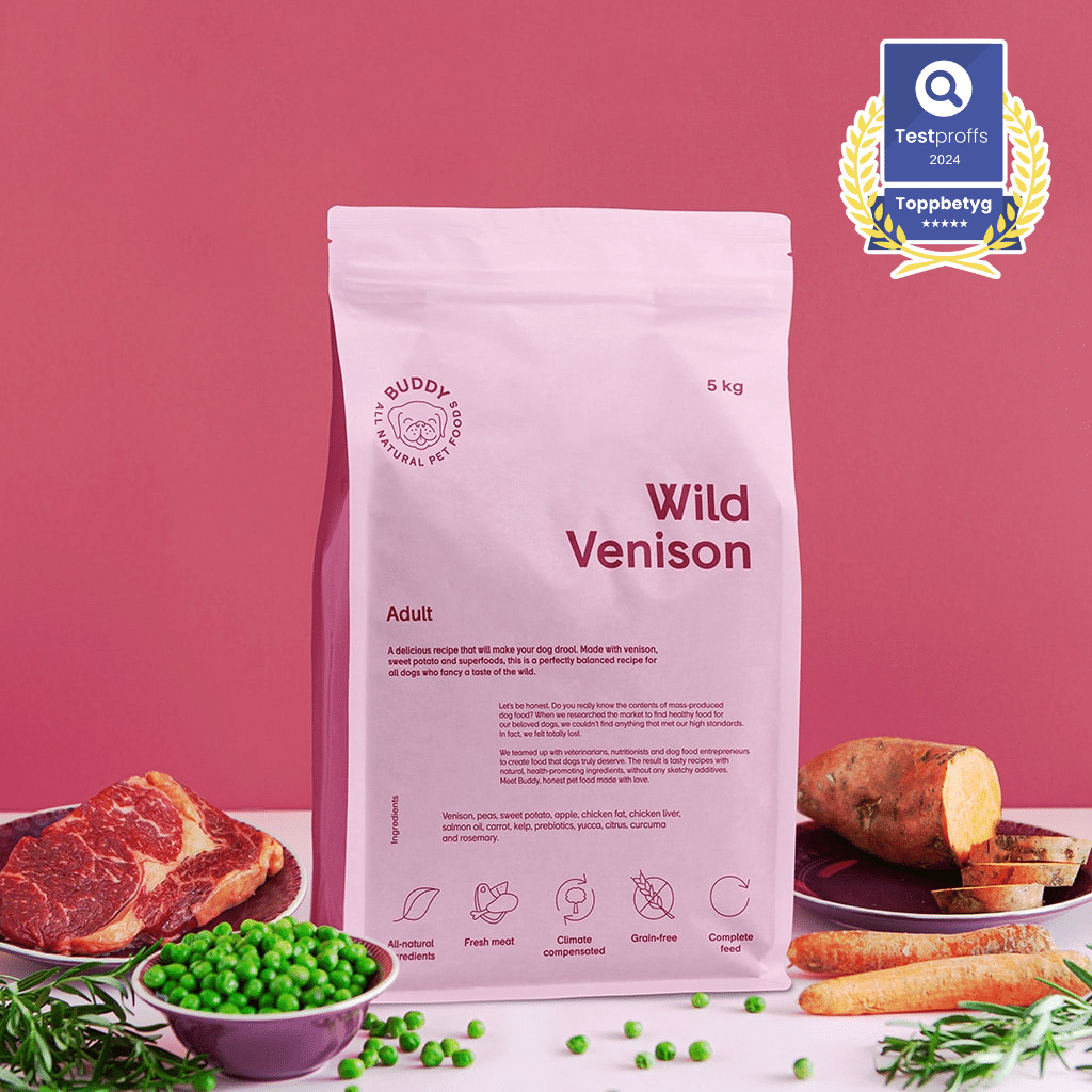 Buddy Wild Venison begrūdis sausas maistas šunims su elniena