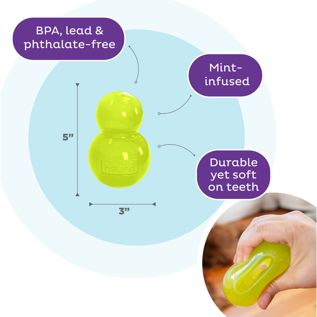 Interaktyvus ir skanėstais užpildomas žaislas šunims "Outward Hound Double-Tuff L Green"