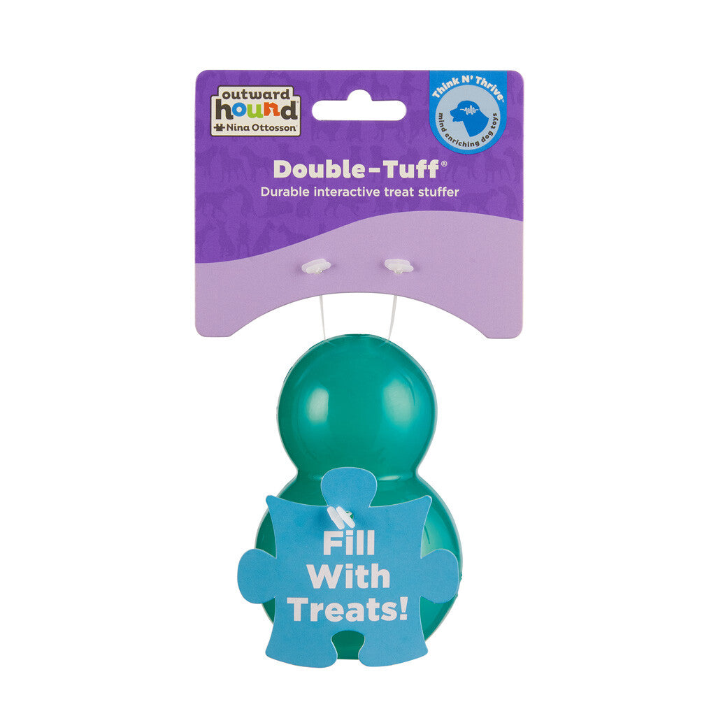 Interaktyvus ir skanėstais užpildomas žaislas šunims "Outward Hound Double-Tuff M Blue"