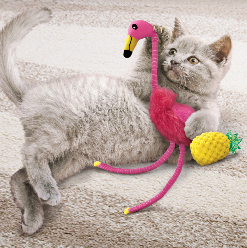 Žaislas "KONG Cat Tropics Flamingo 2in1"