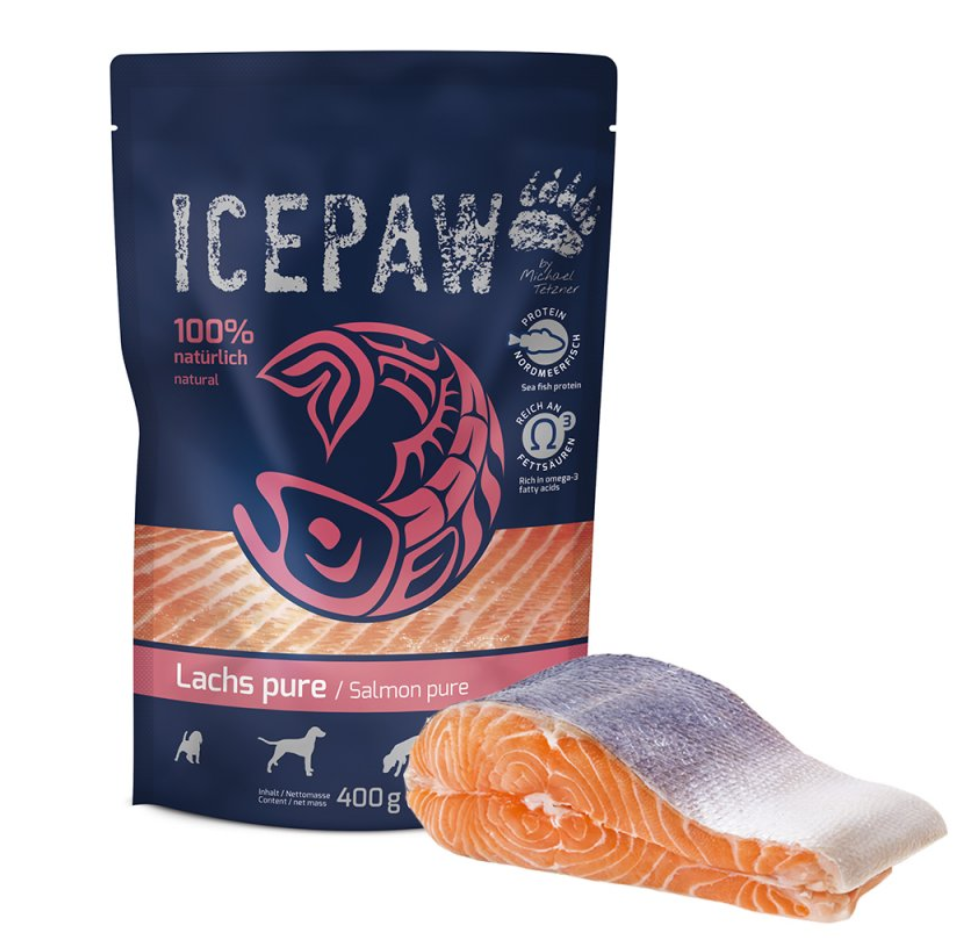 Paštetas šunims su lašiša "Icepaw  Salmon Pure"