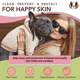 Servetėlės šunų raukšlių priežiūrai "Natural Dog Company Wrinkle Wipes"