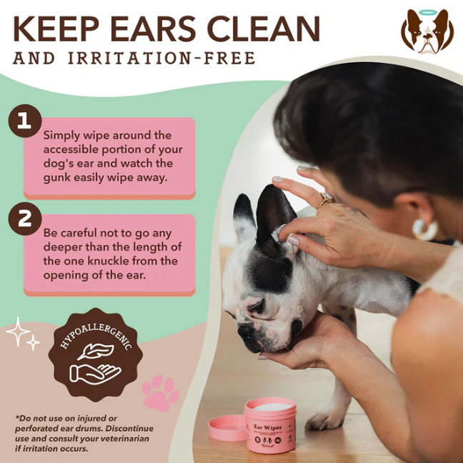 Servetėlės šunų ausų priežiūrai "Natural Dog Company Ear Wipes"