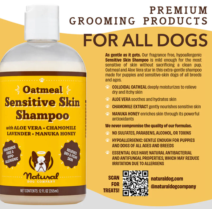 Šampūnas šunims - jautriai odai "Natural Dog Company Sensitive Skin Shampoo"