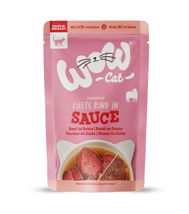 Wow Cat šlapias maistas suaugusioms katėms su jautiena padaže