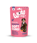 Minkšti skanėstai šunims su elniena ir obuoliais Wow Dog Superfood Soft Cubes