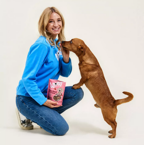 Minkšti skanėstai šunims su elniena ir obuoliais Wow Dog Superfood Soft Cubes