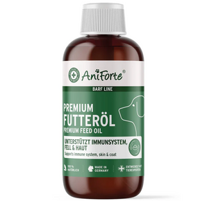 Maisto papildas šunims - aliejus žaliai (BARF / RAW) mitybai papildyti "Aniforte Premium Feed Oil" 