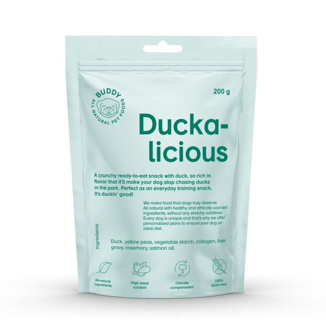 Pusiau drėgni skanėstai šunims su antiena ir rozmarinu Buddy Duckalicious
