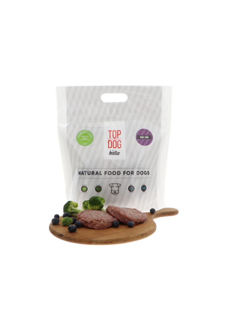 Šaldytas maistas šunims su ėriena Top Dog Bistro More Lamb