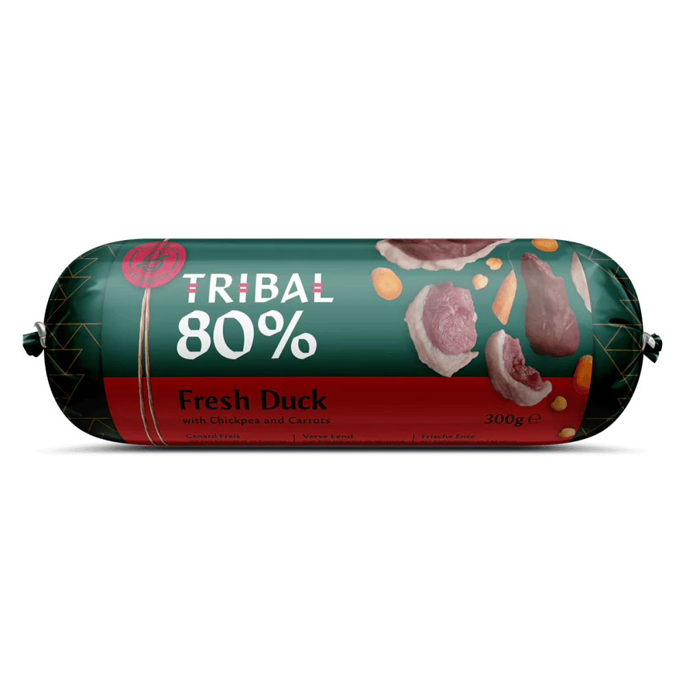 Tribal Gourmet Sausage šlapias maistas šunims su šviežia antiena